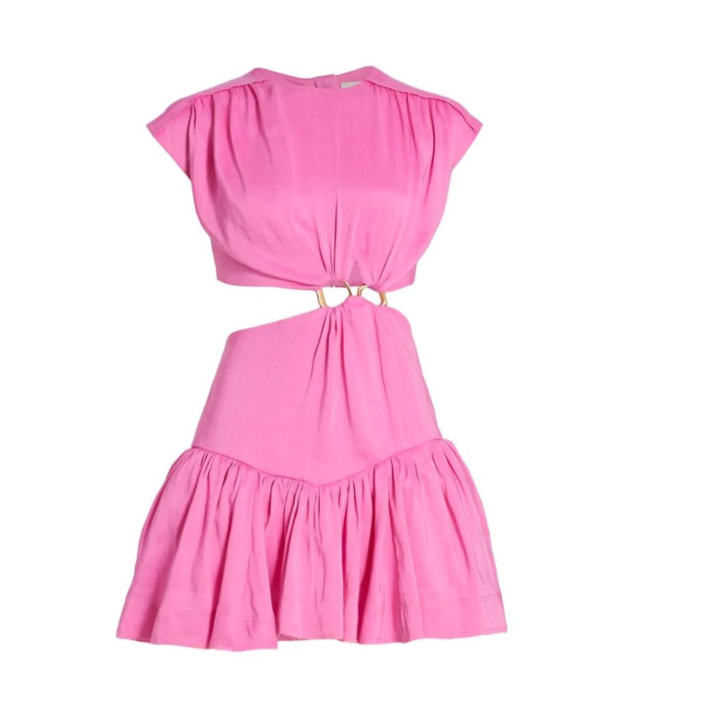 Aje Scent Of Summer Ring Flip Pink Mini-Dress - size 4